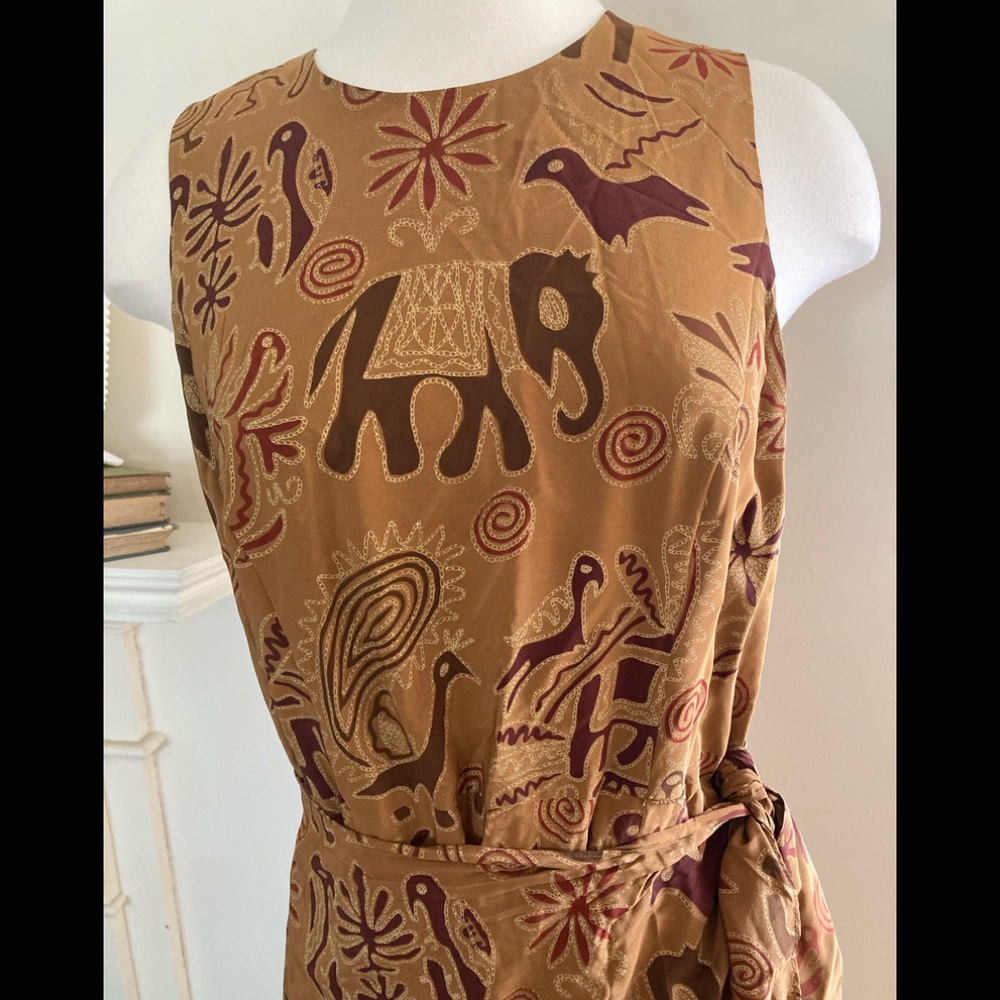 Spenser Jeremy Vtg 90’s Crossover Silk Wrap Dress. - image 2